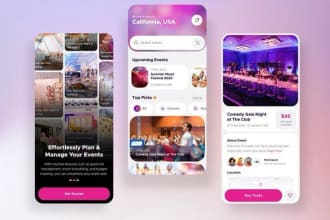 develop event booking app, ticket booking app, livestreaming app, conference app