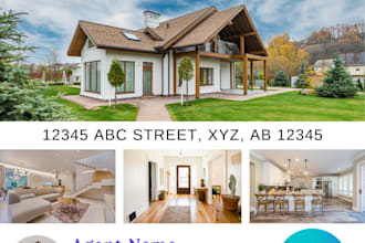 design social media posts, flyers and postcards for your listing