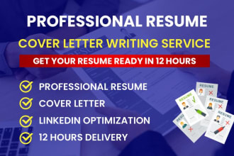 deliver 12 hours professional resume and tech cv writing service