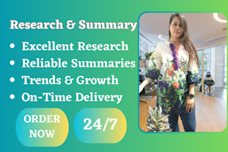 do research and summaries, report and proposal writing