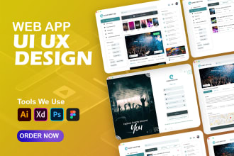 create web UI UX landing page design and dashboard UI in figma