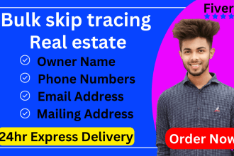 do real estate bulk skip tracing, pre foreclosure, cash buyer leads