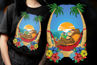 create custom illustration artwork design for tshirt