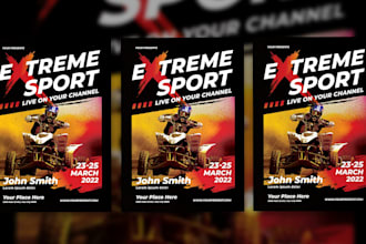 create sports flyer, gym flyer, fitness flyer, and event poster