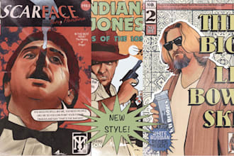 do draw a vintage comic style poster
