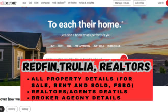 scrape redfin, realtors and trulia with all details