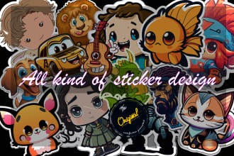 create custom  stickers, typography t shirt and patch design
