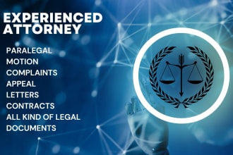 be your attorney, paralegal, and do legal drafting contract within 24h
