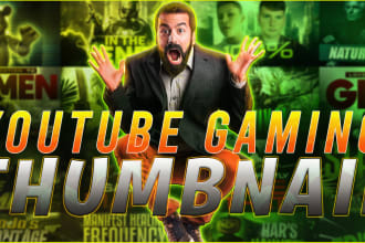 design attractive gaming thumbnail for youtube channel