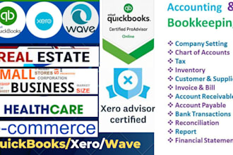 do bookkeeping in quickbooks online, xero and wave