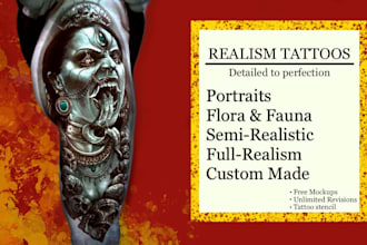 draw a realistic realism tattoo design for you