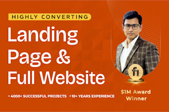 design a stunning landing page or full business website