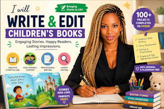 write, edit modern children story book, kids book, storybook, bedtime story