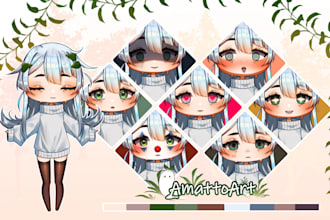 draw redy to rig adorable chibi vtuber model for you