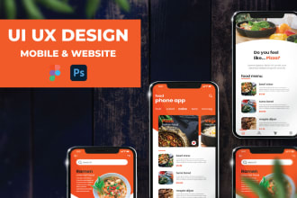 design a mobile app and website UI design in figma