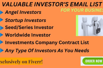 provide premium angel investors verified email list