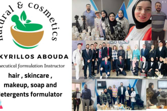 give 5 hours of training for skincare cosmetic formulations