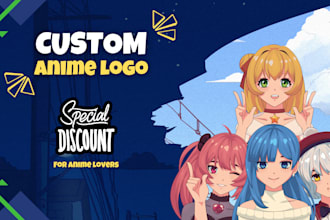 make cute anime logo for twitch discord and cartoon mascot