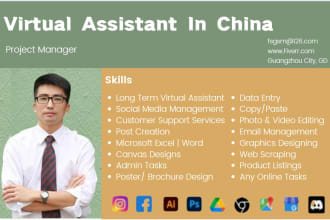 be your project management virtual assistant in china or hongkong