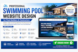 design swimming pool website pool construction website