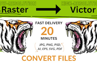 make image to vector, raster to vector, convert to ai, eps, svg, pdf