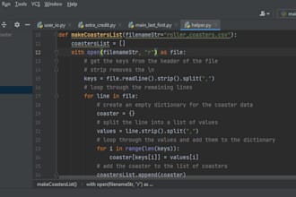 code projects in python,  java, c plus plus, javascript and sql