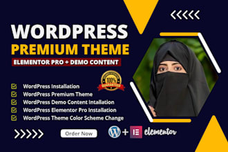 install premium wordpress theme, elementor pro, demo import