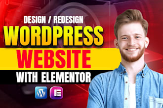 design, redesign, clone, build wordpress website, landing page by elementor pro