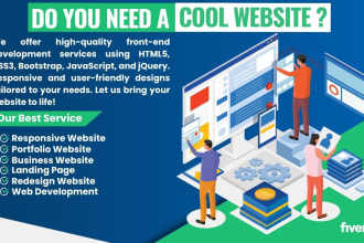 do frontend web development using HTML5, css3, javescript and jquery