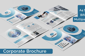 design occupational multi pages a4 bifold square landscape brochure