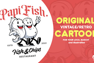 create vintage retro cartoon logo mascot and illustration
