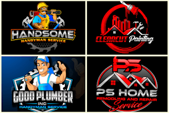 do unique home repair, roofing, remodeling, handyman logo