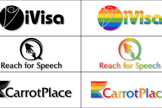 convert your logo into feminine pride rainbow theme