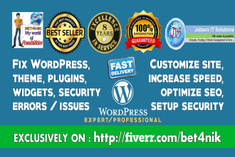 fix wordpress error, build, customize