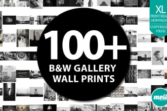 provide printable bw wall art bundle for your etsy shop, home, or restaurant