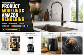 3d product modeling and photorealistic amazon render