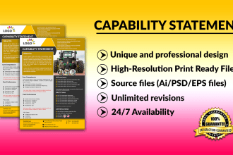 do creative capability statement and business flyer design