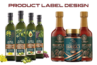 do label design for food, sauce, oil, seasoning and product packaging