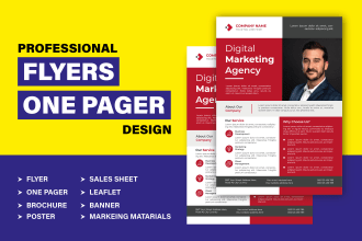 do urgent marketing material one pager brochure promotional business flyer