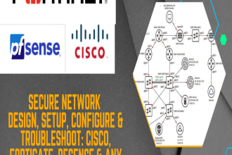 setup and fix of cisco, fortigate, pfsense,sonicwall,palo alto, huawei firewall