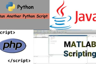 write automation script in python php java matlab c and cpp
