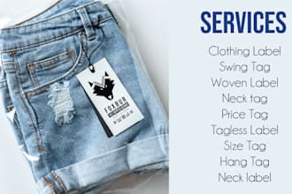 design clothing tags, neck label, hang tag designs