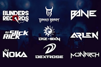 design custom music, band, studio record or brand logo