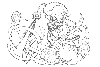 draw your favorite anime character into black and white line art