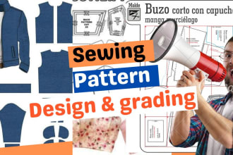 make garment, dress, clothing sewing pattern and grading