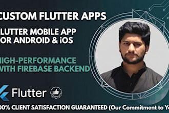 develop flutter android, ios app with firebase backend