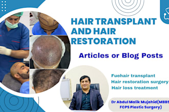 help in writing innovative hair transplant and hair restoration blogs, articles