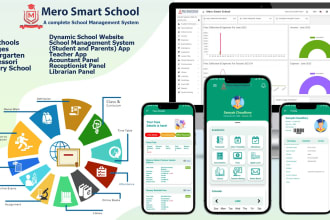 build full school management system app and website