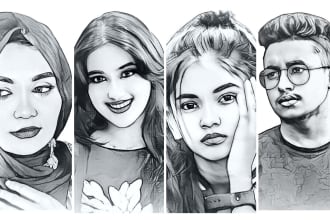 do realistic hand drawn sketches art from your photo
