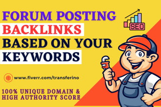 manually create high quality forum posting backlinks based on your keywords